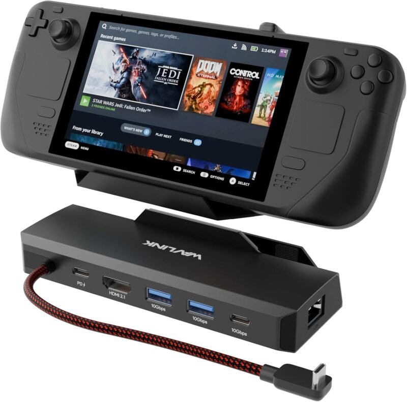Steam Deck Dock, WAVLINK 6-in-1 Docking Station for Steam Deck/ROG Ally/Legion Go/S
