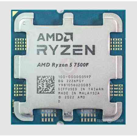 CPU|AMD|Desktop|Ryzen 5|7500F|3700 MHz|Cores 6|6MB|Socket SAM5|65 Watts|OEM|100-000000597