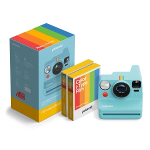 Polaroid - SofortbildKamera - Now+ Gen3 - Artic Blue + Color Film Bundle (16 Photos)