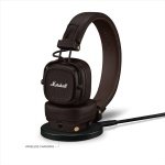 Marshall Major V Bluetooth Headphones, 100 Hours Playtime - Brown