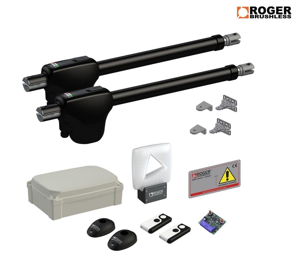 roger-technology-kit-monos4-220-230v-double-swing-gate-automation-kit Roger Technology KIT MONOS4/220 230V divviru veramo vārtu automātikas komplekts